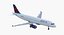 Airbus A320 Delta Air Lines Rigged 3D Model