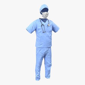3d surgeon dress 14 modeled model