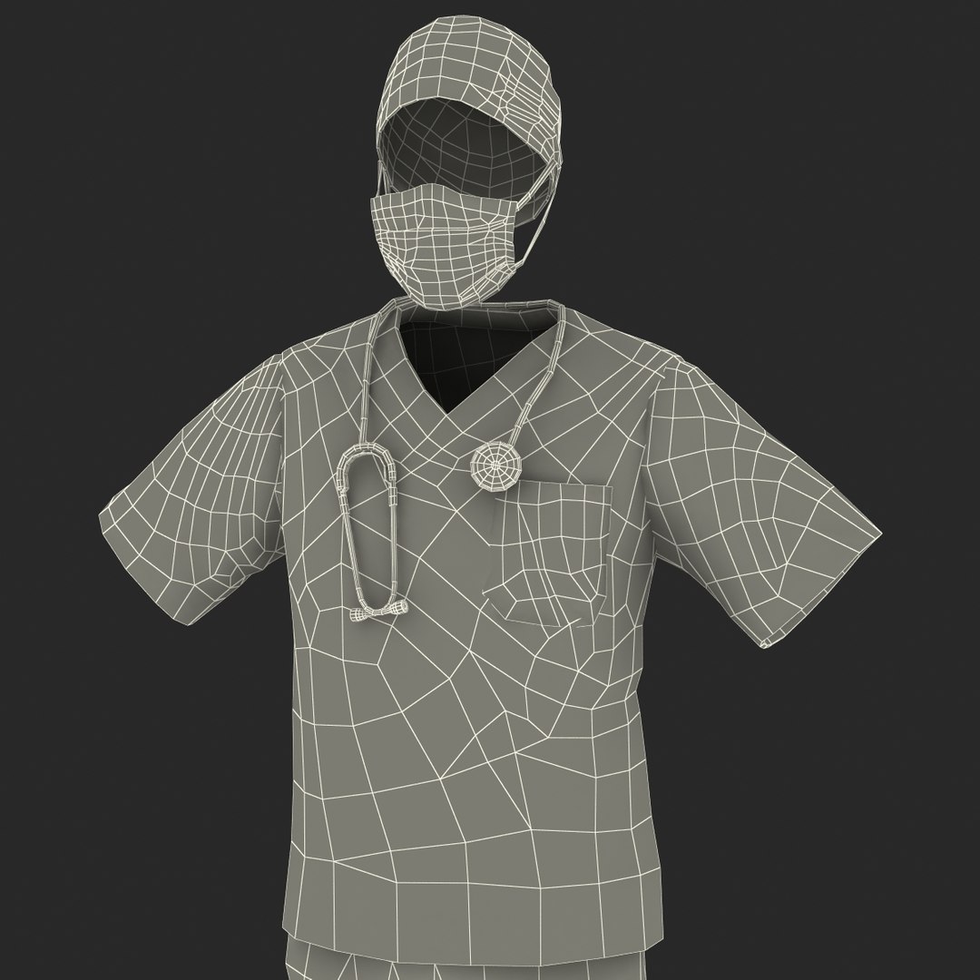 3d surgeon dress 14 modeled model