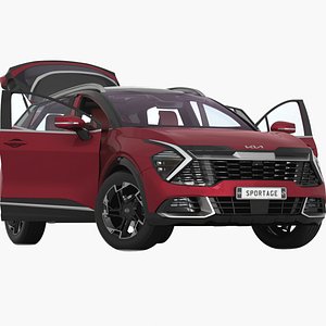 Kia Sportage HEV SX 2023 Opening doors and trunk 3D