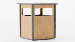 Old Street Bin 3D model