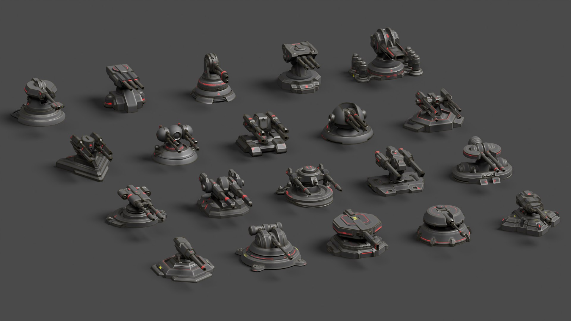 Turret Pack 3D - TurboSquid 1770811