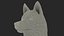 Perro Husky sentado en blanco y negro