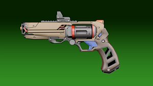 3D Sci-fi revolver model