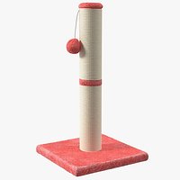 Cat Scratching Post Ball Red