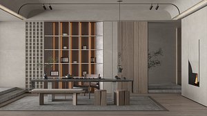 Chinese-style tea room 3D model Interior design style 3D model