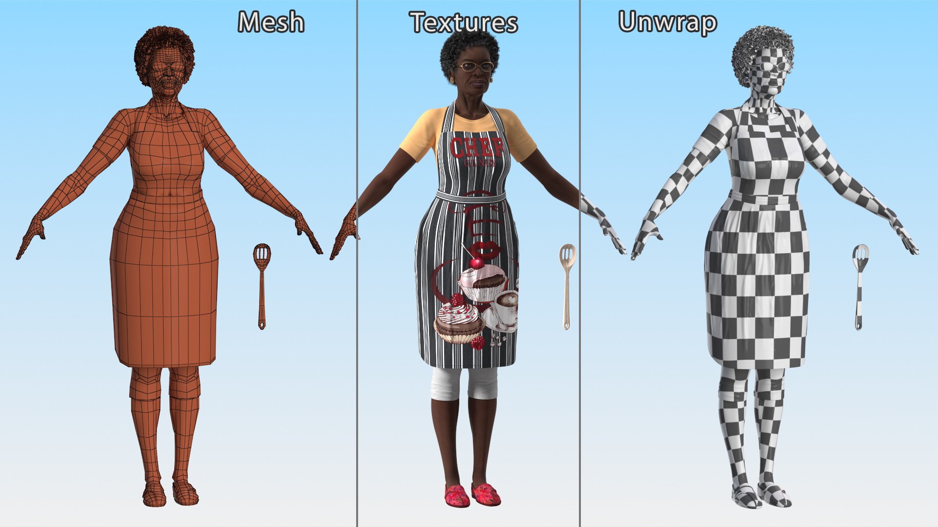 Afro American Woman Kitchen Style Rigged for Modo 3D https://p.turbosquid.com/ts-thumb/B1/dQ8ePx/SR/afroamericanwomankitchenstyleriggedformodomb3dmodel027/jpg/1674762582/1920x1080/fit_q87/92cebbb7c888bfc847b6e1201cff7c39c4979484/afroamericanwomankitchenstyleriggedformodomb3dmodel027.jpg