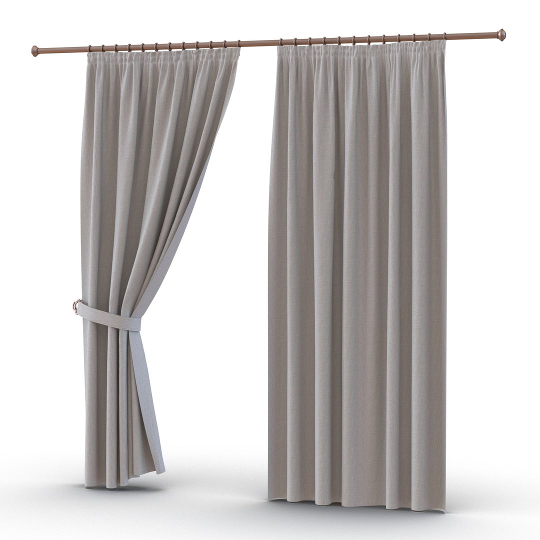 Curtain 2 Gray 3D model preview