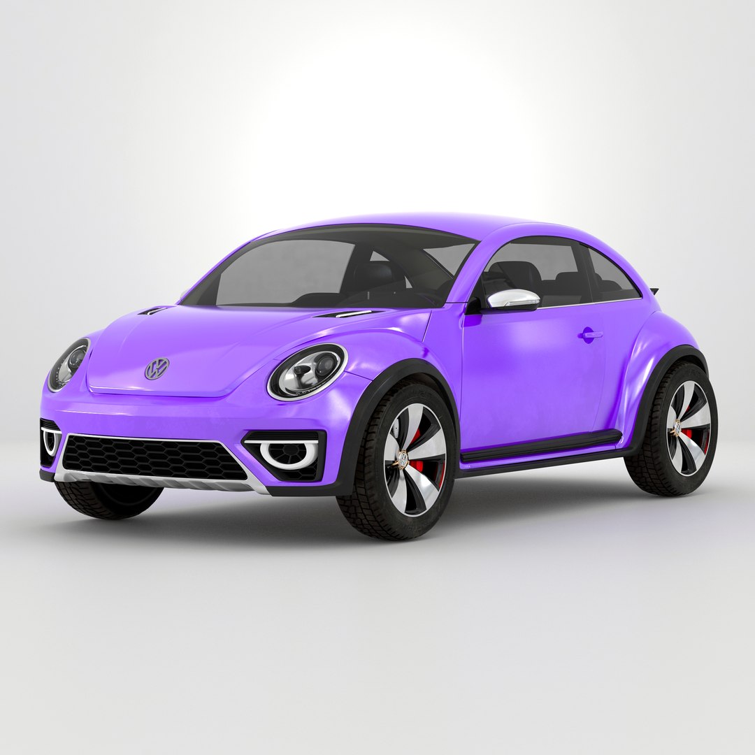 Volkswagen Beetle 2016 Purple 3D Model 3D model preview