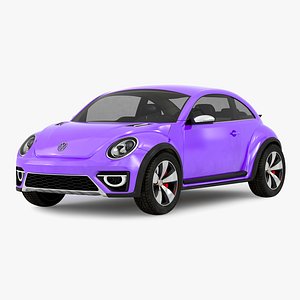 3d volkswagen beetle 2016 purple