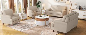 Modern Light Luxury Living Room Lounge 3D Interior Scene
