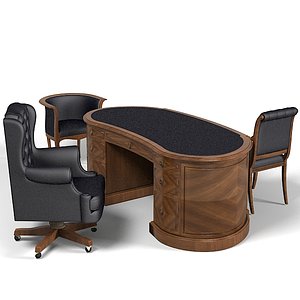 Bamax classic home office table desk  chair armchair tufted