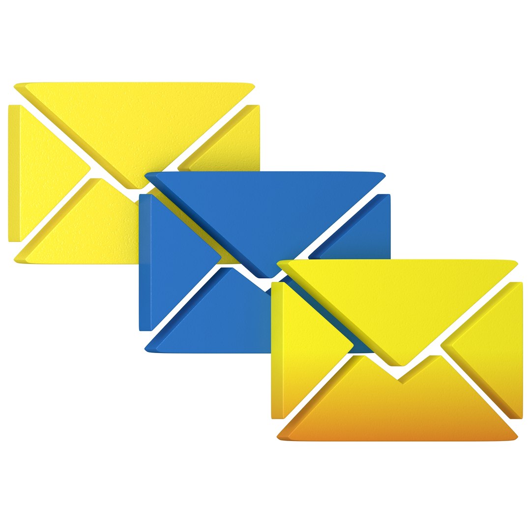 Message Letter Icon Color 3D - TurboSquid 1699118