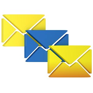 message letter icon color 3D