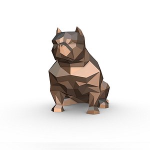 3D American Bully low poly