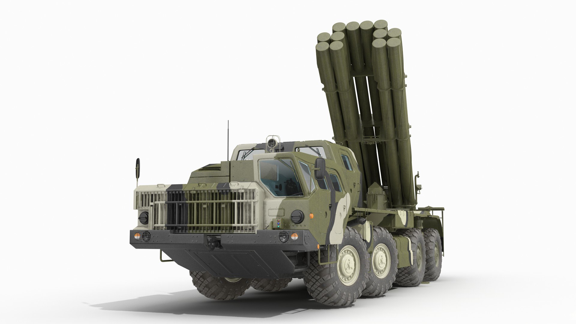 Smerch Rocket Launcher System Camouflage 3D model preview