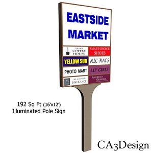 illuminated sign freestanding 3d model