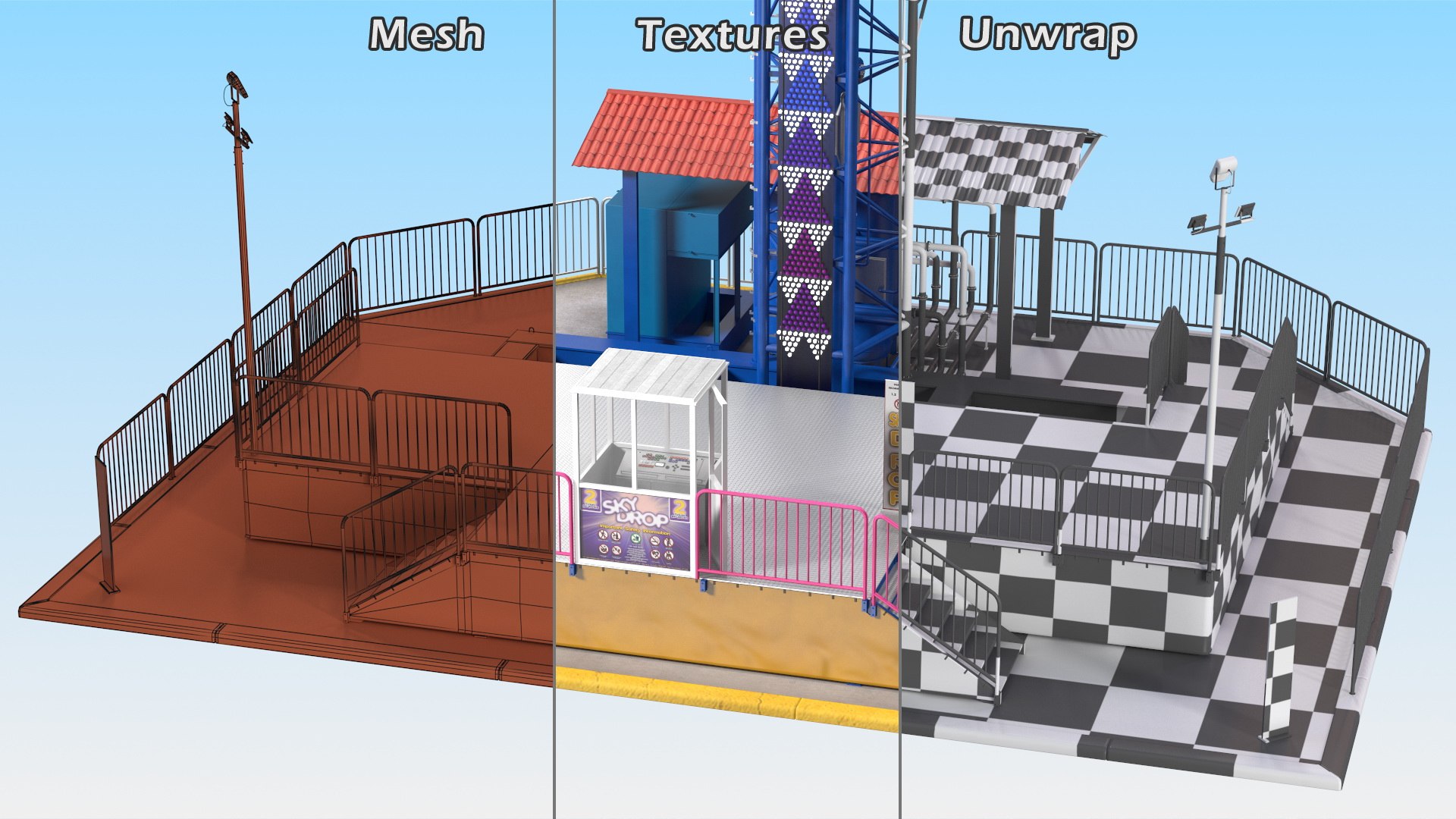 3D Amusement Park Attractions Collection 3 https://p.turbosquid.com/ts-thumb/B2/18d6DX/7J/amusementparkattractionscollection33dmodel032/jpg/1665954702/1920x1080/fit_q87/9fbea00461415bd3acad51865a73a5e66a00b663/amusementparkattractionscollection33dmodel032.jpg