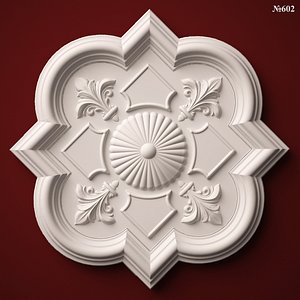 (602) Decor Element Rosette -3d STL model for CNC
