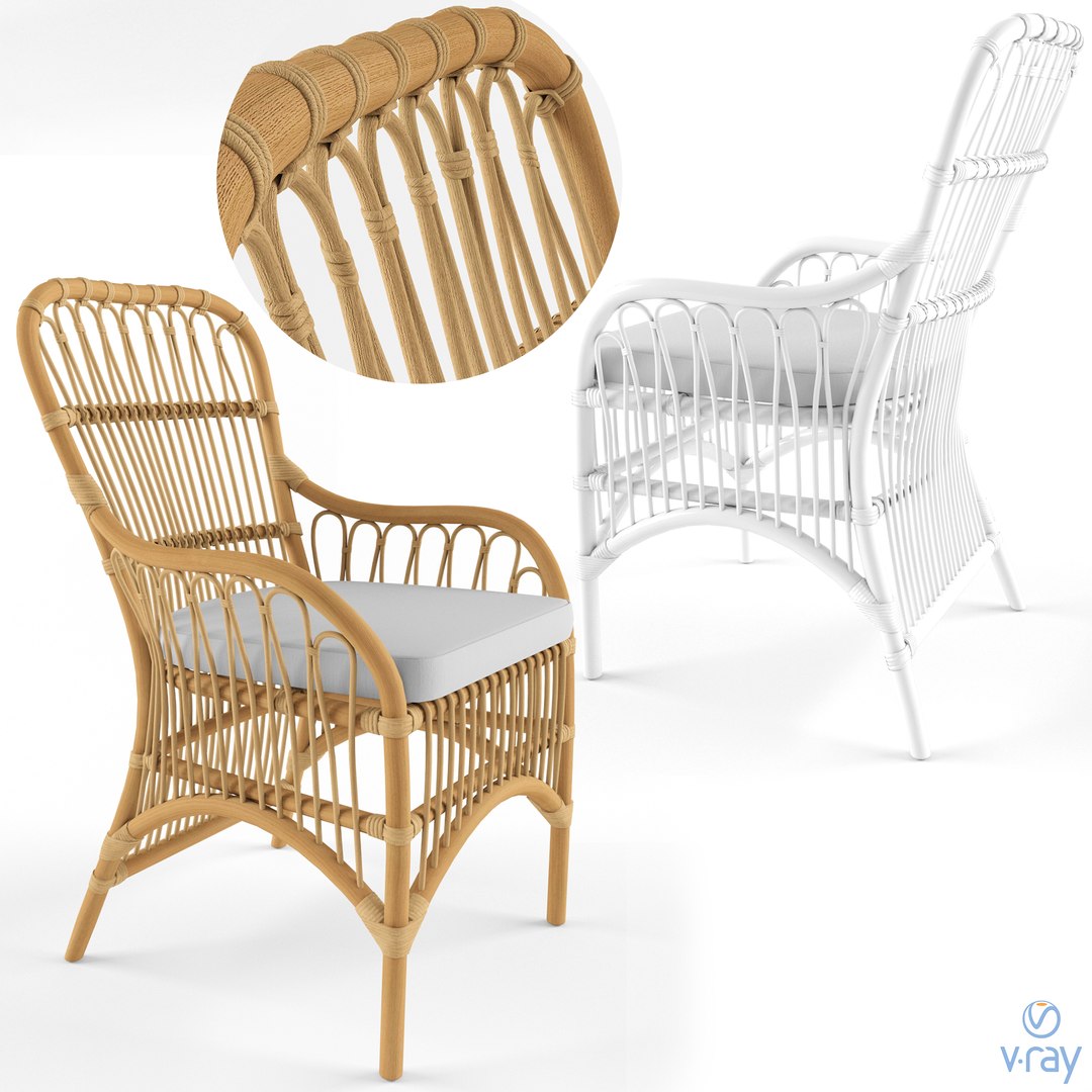 3D Model Rattan Loop Armchair Seat - TurboSquid 1605864