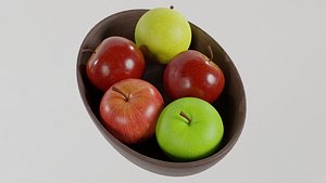 3D Apples in a bowl