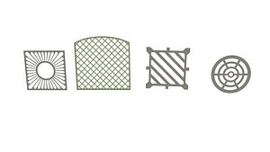 various shaped grills 3D