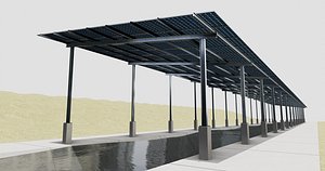 132 kW Solar Canal 3D model