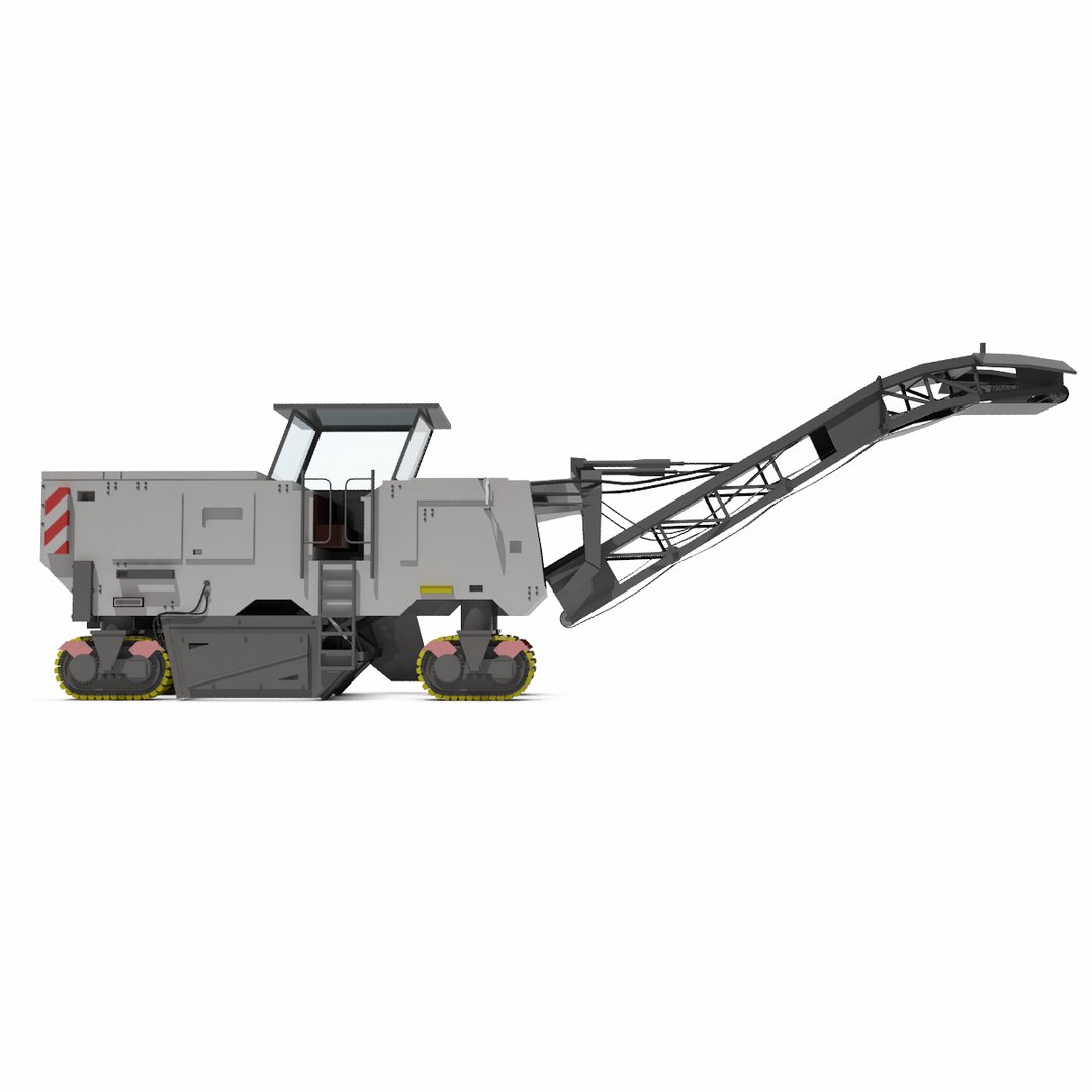 3d Rigged Asphalt Milling Machine Model