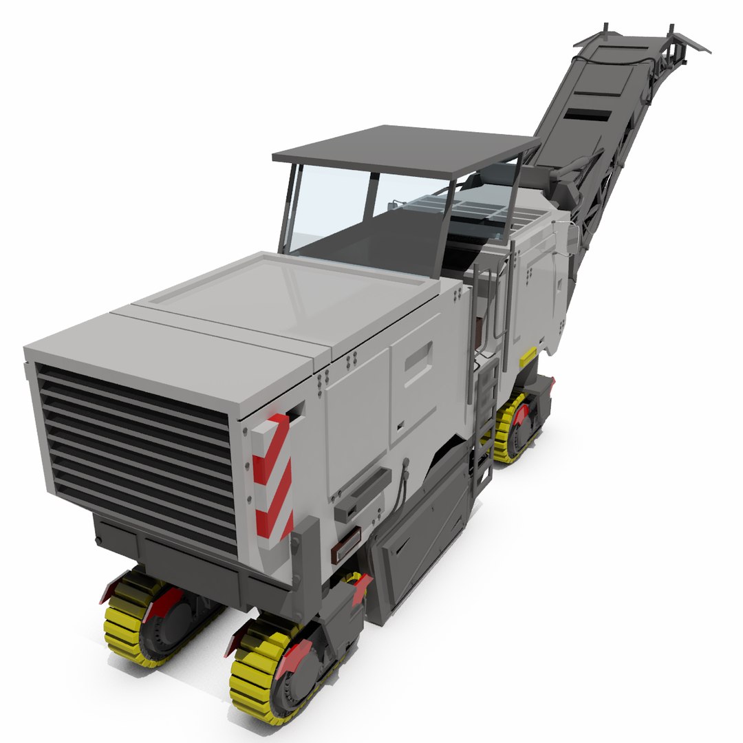 3d Rigged Asphalt Milling Machine Model