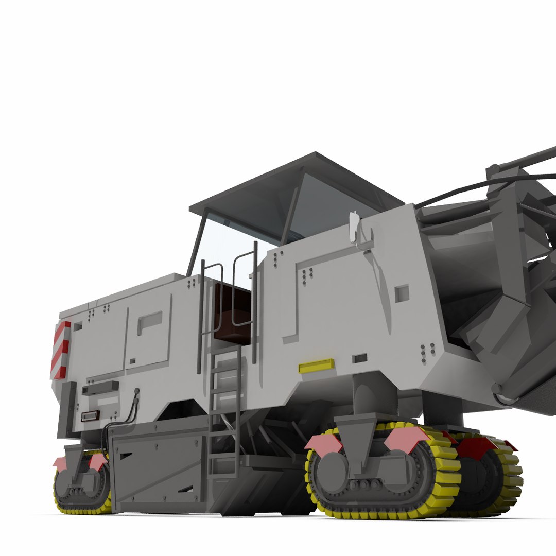3d Rigged Asphalt Milling Machine Model