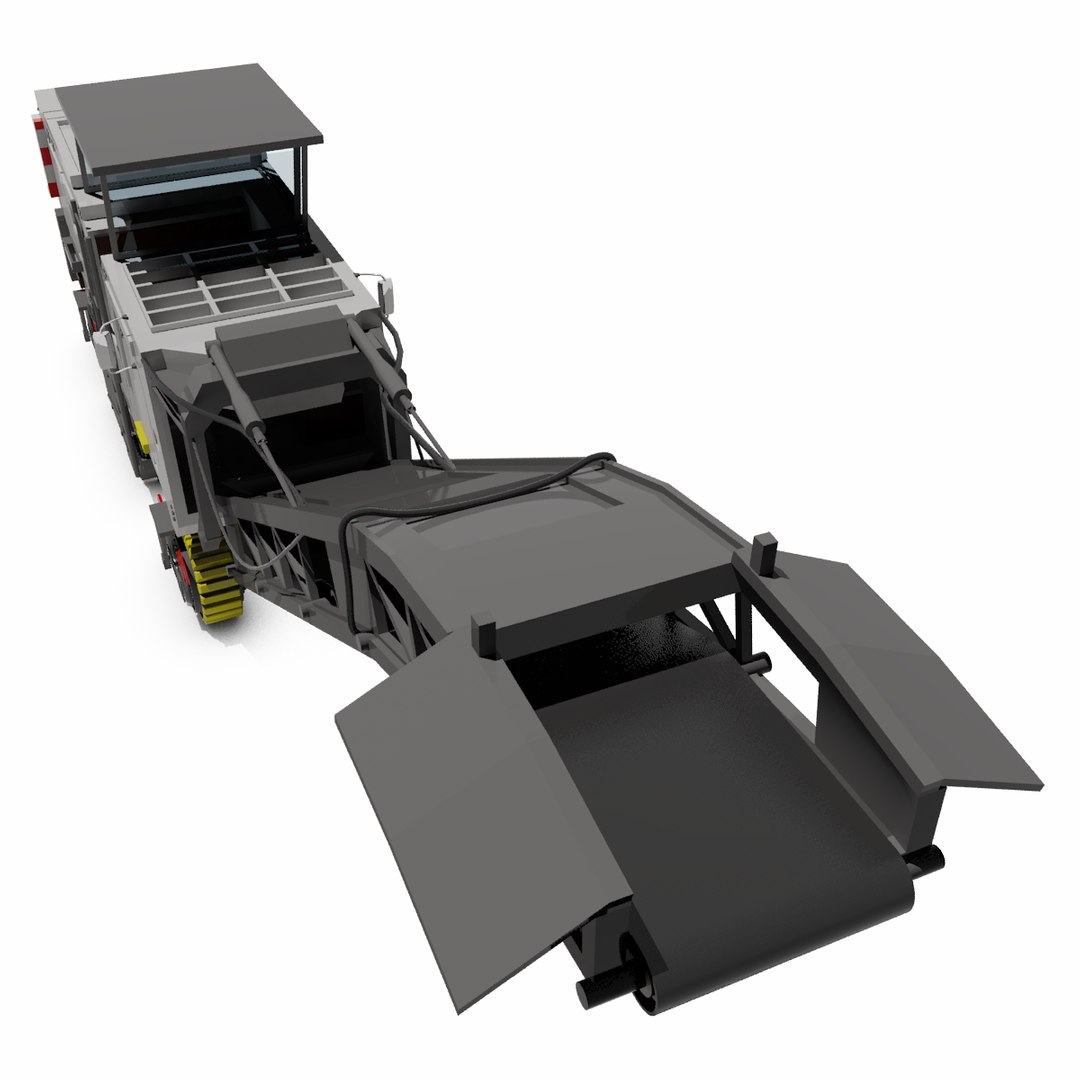 3d Rigged Asphalt Milling Machine Model