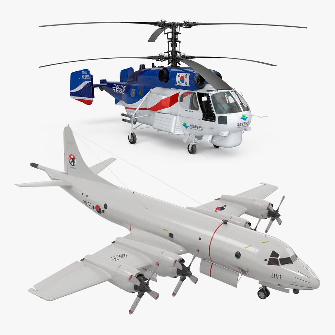 South Korea Air Force Rigged for Maya Collection 3D model preview
