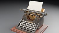 Vintage 1920s Typewriter Detailed PBR Subdivision Ready