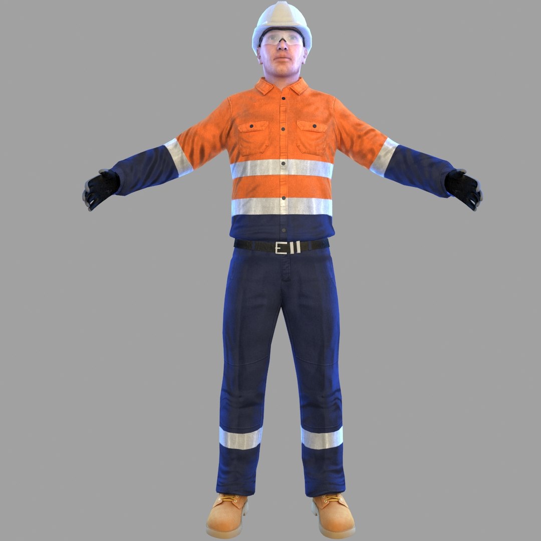 Safety Worker Man 3D - TurboSquid 1482908