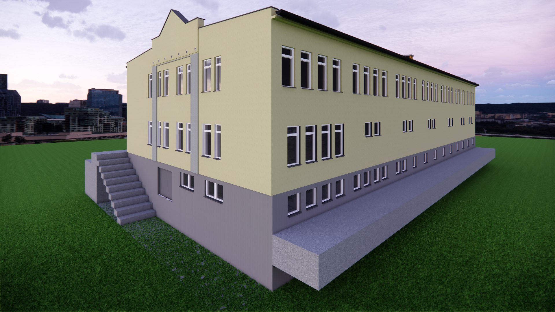 School - College Low Poly 3D model - TurboSquid 2173226
