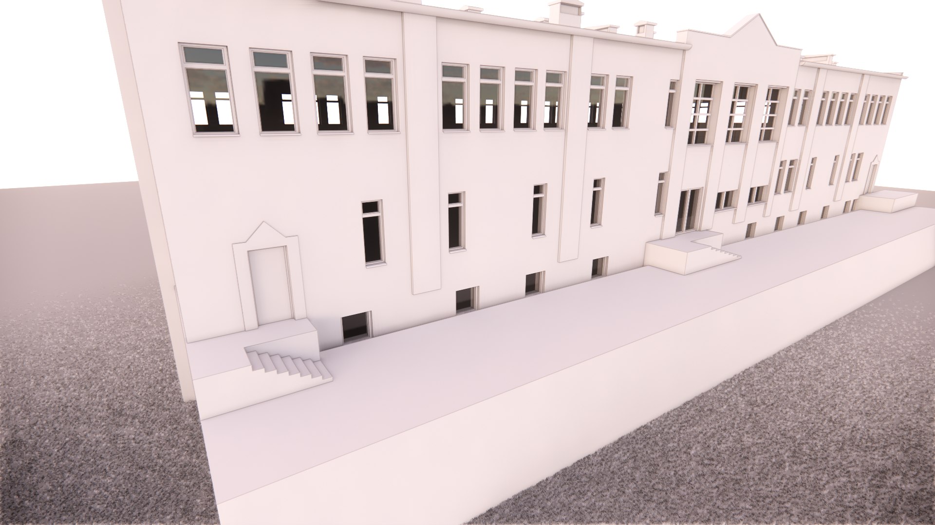 School - College Low Poly 3D model - TurboSquid 2173226