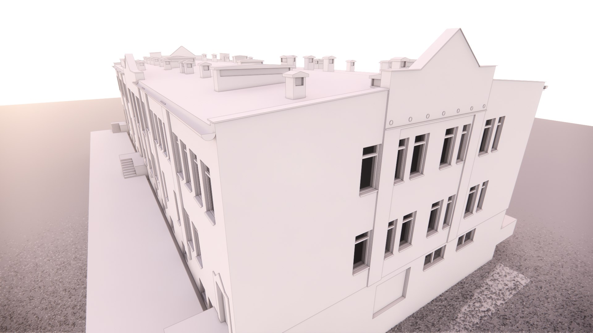 School - College Low Poly 3D model - TurboSquid 2173226