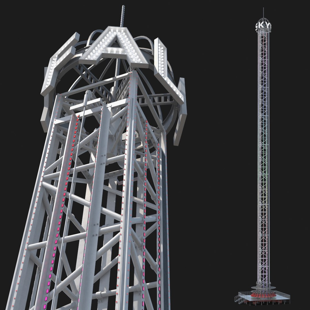 Portable Skyfall Attraction Red Rigged 3D model preview