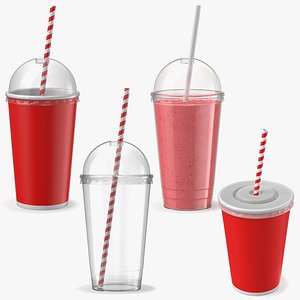 Plastic cups collection 3D model