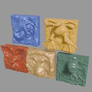 3D Animal and Skeleton Tile Set model