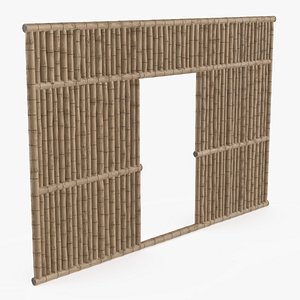 3D Bamboo Wall Panel with Doorway Weathered