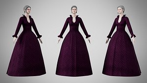 Dress 30 Velvet Plum Dream v2 3D model