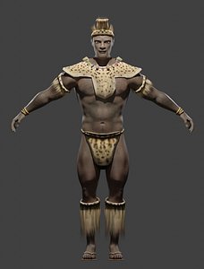 3D character shaka zulu model