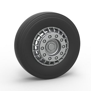 Front wheel of racing semi truck Version 2 Scale 1 to 25
