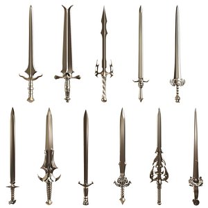 3D 40 Medieval Swords Low Poly  Game Ready  Unwrapped model