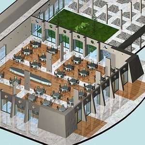 hotel ballroom 3d model