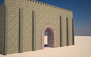 3d medievil castle walls model