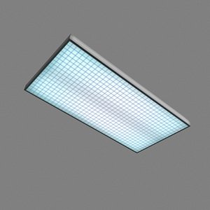 flourescent ceiling light 3d model