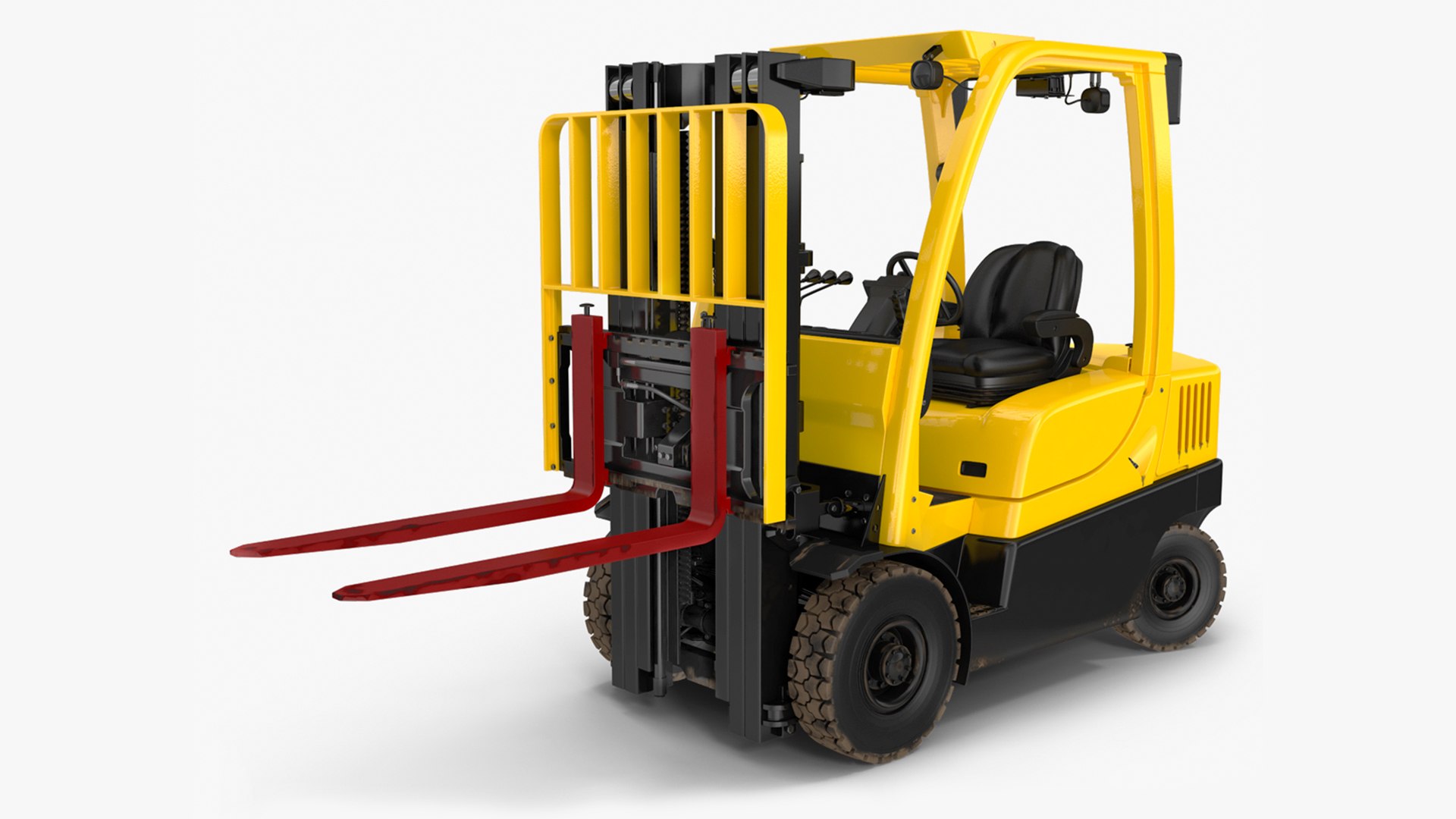 Forklift Truck Rigged 3D model preview