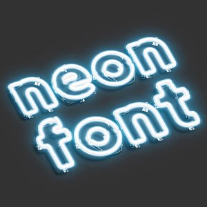 Blue neon lowercase letters - illuminated led lower case font